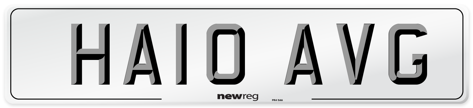 HA10 AVG Number Plate from New Reg